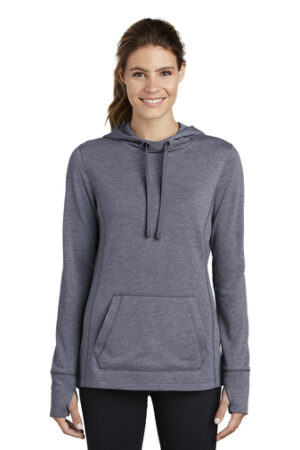Sport-Tek ® Ladies PosiCharge ® Tri-Blend Wicking Fleece Hooded Pullover